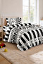 Black and White Single Fan Duvet Cover Set - Soft Cotton Texture - 2