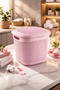 Covered Drop Pattern Basket 15 Liters - Powder Color Large Size Organizer Bathroom & Kitchen Organizer