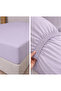 Ranforce 100% Cotton Solid Color Light Gray Double Duvet Cover Set with Elastic Sheet and 4 Pillows - 4