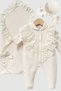 100% Cotton Baby Girl 5-Piece Hospital Discharge Set – Blanket Cream with Lace and Ruffle Detail