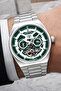 Steel Cord Steel Case Automatic Mechanism Men's Wristwatch Silver-Green Sddk105