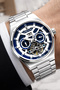 Steel Cord Steel Case Automatic Mechanism Men's Wristwatch Silver-Blue Sddk105 - 3