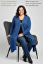 Plus Size Women's Summer Spring High Quality Knitted Transitional Mother Cobalt Blue Long Tunic Cardigan - 6
