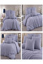 Ranforce 100% Cotton Solid Color Dark Gray Double Duvet Cover Set with Elastic Sheet and 4 Pillows - 3