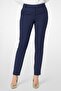 Women Regular Fit Solid Straight Leg Pants, Navy
