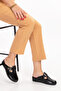 Women's Genuine Leather Black Patent Leather Snake Pattern Orthopedic Slippers - 4