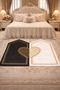 Heart-shaped prayer rug, couple's prayer rug with rosary, bridal and groom's bundle, gift dowry