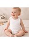 3-Piece Baby Athlete Bodysuit with Snap Fasteners White 100% Cotton - White Baby Bodysuit - 4