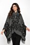 Women's winter double-sided poncho shoulder 140x140