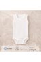 Baby Athlete Bodysuit with Snap Fasteners White 100% Cotton - White Baby Bodysuit