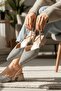 Taylor Beige Stone Look (4 cm) Pointed Toe Heeled Shoes - 3