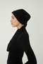 Tie-On Black Ready-To-Wear Turban Hijab Cap Suitable for Medical Use - 4
