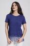 Oil Wash Blouse with Ruched Hem - navy - 4