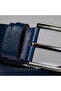Men's Leather Belt Sports Jeans Belt 4.5 cm Navy Blue Genuine Buffalo Leather - 5
