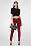 Women Slim Fit Solid Stretchable Denim Jeans, Maroon - 2