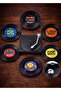 Nostalgic Themed - Old Record Player, Set of 6 Coasters 12X12 - 6