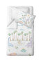 Dino 100% Cotton Satin Baby Duvet Cover Set
