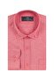 Men's Red Button Collar Pocket Woven Long Sleeve Shirt - 5