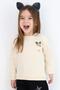 Girl's Sweatshirt Happy Cloud & Cute Chick with Accessory Detail, Ages 2-6, Cream - 2
