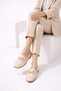 Women's Double Eye Buckle Detailed Ballerina Flats Lightweight Comfortable Sole Daily Shoes Ballerina Flats - 3