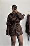 New Season Women's Belted Leather Trench Coat