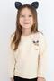 Girl's Sweatshirt Happy Cloud & Cute Chick with Accessory Detail, Ages 2-6, Cream