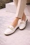 Women's Double Eye Buckle Detailed Ballerina Flats Lightweight Comfortable Sole Daily Shoes Ballerina Flats - 3