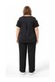 LARGE SIZE AEROBIN FABRIC SHOULDER OPEN COLLAR LACE-UP SHORT SLEEVE WAIST RUBBER WIDE MOLD TREND SET - 5