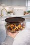 Borosilicate Glass Luxury Glass Bowl with Acacia Lid - Presentation Bowl - Salad Bowl Wavy 22 cm - 2