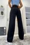 Harem A.c.a.i.p Palazzo Black Lycra Super High Waist Loose Jean Trousers (EXTRA HIGH) Wide Leg - 3