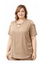 LARGE SIZE AEROBIN FABRIC SHOULDER OPEN COLLAR LACE-UP SHORT SLEEVE WAIST RUBBER WIDE MOLD TREND SET - 4