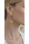 Steel Pearl Detailed Sun Design Earrings