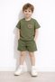 Girl-Boy's Twill Shorts Set of 2 with Pockets and Embroidery Detail