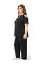 LARGE SIZE AEROBIN FABRIC SHOULDER OPEN COLLAR LACE-UP SHORT SLEEVE WAIST RUBBER WIDE MOLD TREND SET - 3
