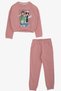 Girl's Tracksuit Set Glitter Girl Printed 8-12 Years, Dusty Rose - 4