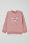 Girl's Tracksuit Set Bow Printed Pants Floral Pattern 1.5-5 Years Old, Dried Rose - 6