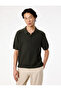 Regular Fit Textured Cotton Buttoned Polo Collar Short Sleeve Knitwear T-Shirt - 2