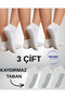 Women's 3-Piece White Cotton Insole Towel and Non-Slip Sole Yoga Pilates Hajj Tawaf Umrah Booties Home Socks