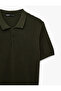 Regular Fit Textured Cotton Buttoned Polo Collar Short Sleeve Knitwear T-Shirt - 6