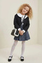 Girl's Suede Jacket and Bag 4-Piece Set