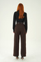Brown Front Pleated Belt Pack Trousers 8399A - 5