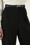 Black Front Pleated Belt Piece Pants 8399A - 4