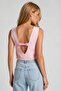 Women's Back Open Bow Detail Atlas Fabric Bluz - 7