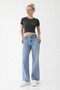 Shan Blue Color High Waist Straight Leg Jeans - 2