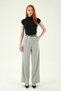 Gray Front Pleated Belt Piece Trousers 8399A
