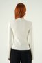 Ecru Crew Neck Front-Trimmed Blouse 8238A - 5