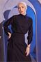 Women's Black Skirt Suit with Binding Details t 9714 - 4