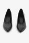 Black Genuine Leather Daily Women's Short Pants Heeled Shoes - 6