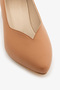 Taba Genuine Leather V-Cut Short Block Heeled Women's Shoes - 3