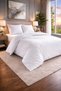 Battal Size Duvet Cover Set - 180x200, 57% Wire, 100% Cotton White, Elastic Çarsaf